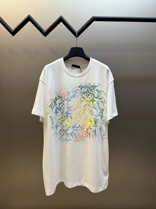 Luxus Louis Vuitton Kurzarm Baumwolle Klassischer Luxus