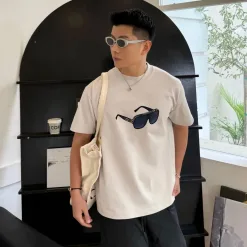 Luxus Louis Vuitton Kurzarm-Baumwolldruck