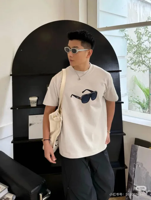 Luxus Louis Vuitton Kurzarm-Baumwolldruck