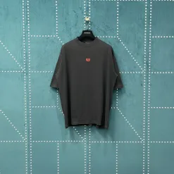 Premium Qualität Balenciaga Kurzarm Schwarz Baumwolle Stickerei Luxus