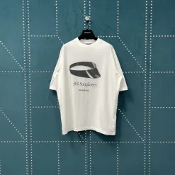 Balenciaga T-Shirt in Premium-Qualität mit kurzen Ärmeln, weißer Baumwolldruck, Luxus