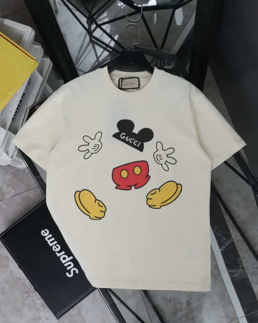 Premium Gucci Kurzarm Beige Print Style