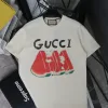 Luxus-Gucci-Kollektion mit kurzem Ärmel und Beige-Print
