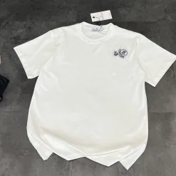 Hochwertiger Moncler Kurzarm Schwarz Baumwolle Atmungsaktiv Luxus