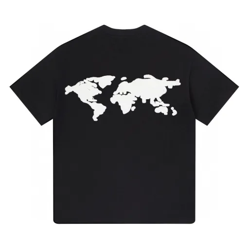 Premium Qualität Earth T-Shirt Schwarz Jacquard Luxus