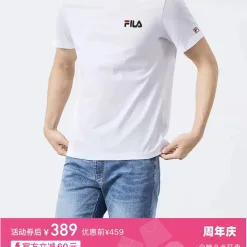 Luxus Fila Kurzarm Schwarz Baumwolle Casual Style