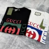 Luxus Gucci Kurzarm Schwarz Baumwolle Casual Luxury