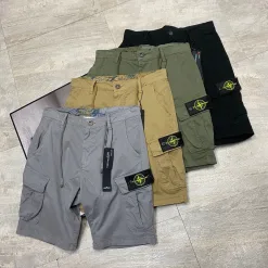 Bestseller Stone Island Shorts Khaki Baumwolle Atmungsaktiv Stil