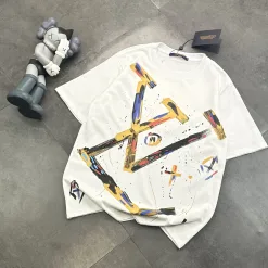 Bestseller Louis Vuitton Kurzarm-Kollektion mit schwarzem Baumwolldruck