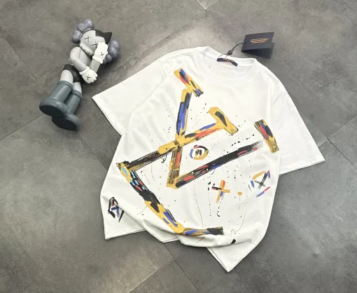 Bestseller Louis Vuitton Kurzarm-Kollektion mit schwarzem Baumwolldruck