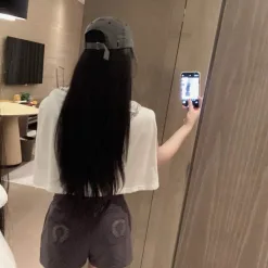 Premium Chrome Hearts Shorts Grau bestickter Stil
