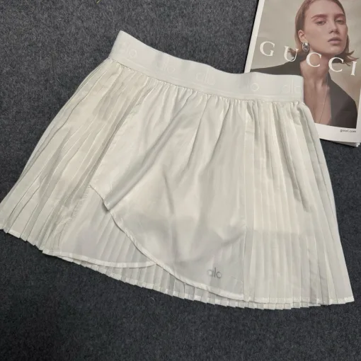 Bestseller Alo Plisseerock Weiß Print Style