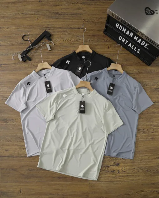 Premium Qualität Descente Kurzarm Schwarz Sporty Kollektion
