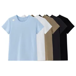 Bestseller Descente Kurzarm Blau Baumwolle Eleganter Stil