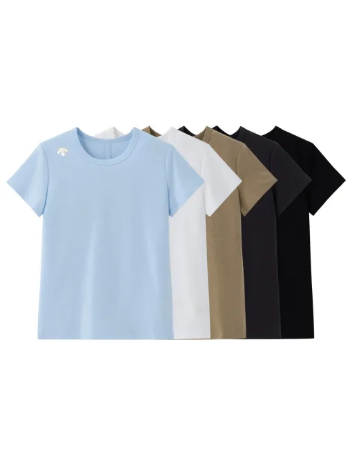 Bestseller Descente Kurzarm Blau Baumwolle Eleganter Stil