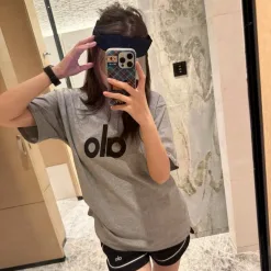 Hochwertige Alo Shorts Schwarz Logo Luxus
