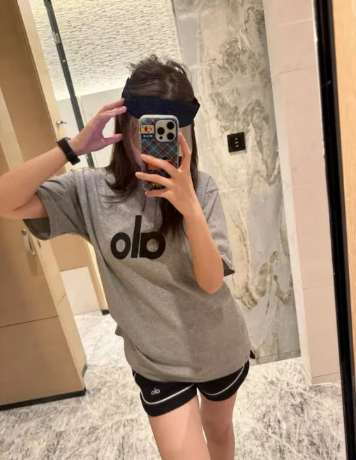 Hochwertige Alo Shorts Schwarz Logo Luxus