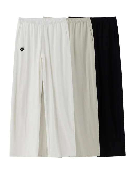 Bestseller Descente Wide-Leg-Hose aus weißer Baumwolle, Casual-Kollektion