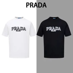 Hochwertiges Prada Kurzarm-Baumwoll-Modell in Weiß