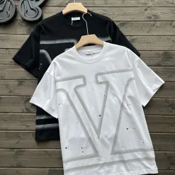 Premium Qualität Valentino Kurzarm Schwarz Baumwolle Logo Luxus