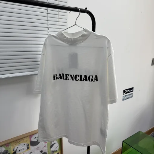 Hochwertige Balenciaga Kurzarm Weiß Baumwolle Casual Style