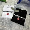 Premium Balenciaga Kurzarmhemd Rot Baumwolle Print Kollektion