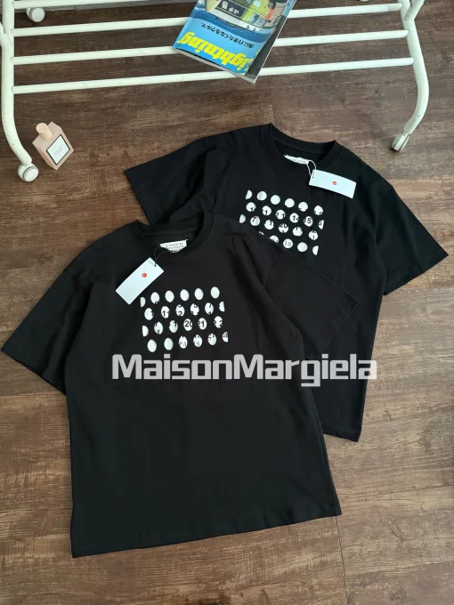 Premium Margiela Kurzarm Schwarz Baumwolle Stil
