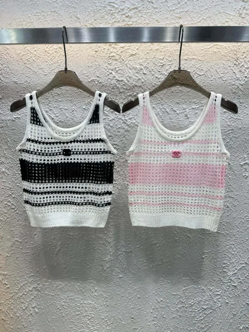 Hochwertige Chanel-Weste aus schwarzer Strickkollektion