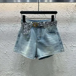 Hochwertige Dior Shorts im weißen Denim-Monogramm-Stil