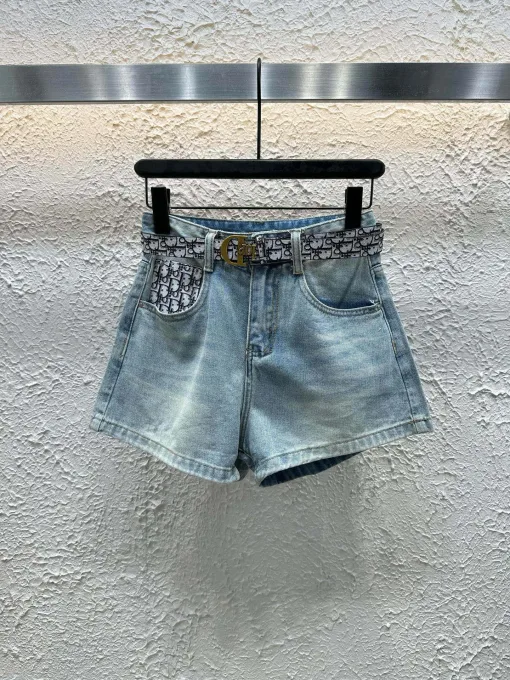 Hochwertige Dior Shorts im weißen Denim-Monogramm-Stil