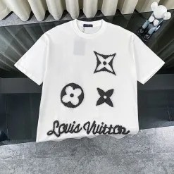 Bestseller Louis Vuitton Kurzarmhemd Schwarz Baumwolle Klassischer Stil