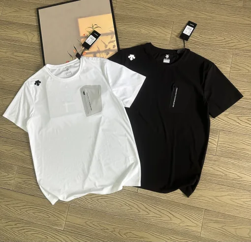 Hochwertige Descente Kurzarm Weiß Casual Luxury