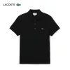 Luxus Lacoste Kurzarmhemden Schwarz Baumwolle Casual Style