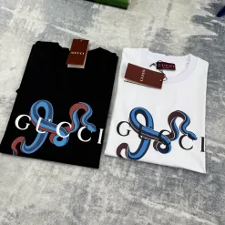 Hochwertiger Gucci Kurzarm Schwarzer Druck Luxus