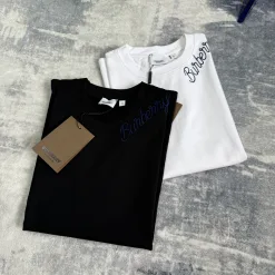 Premium Burberry Kurzarmhemd Blau bestickt