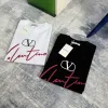 Premium Qualität Valentino Kurzarm T-Shirt Schwarz Leder Logo Luxus