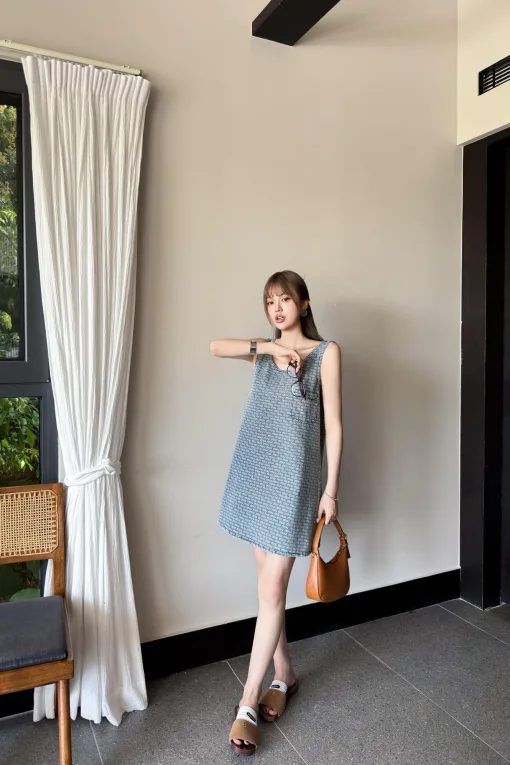 Premium Qualität Miu Miu Weste Blue Denim Bestickt Luxus