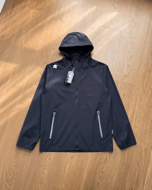 Premium Descente Jacken Schwarz Nylon Atmungsaktiver Stil