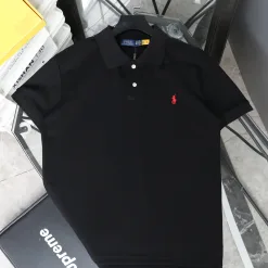 Bestseller Ralph Lauren Kurzarm Schwarz Baumwolle Klassischer Stil