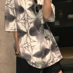 Luxus Louis Vuitton Kurzarm Print Luxus