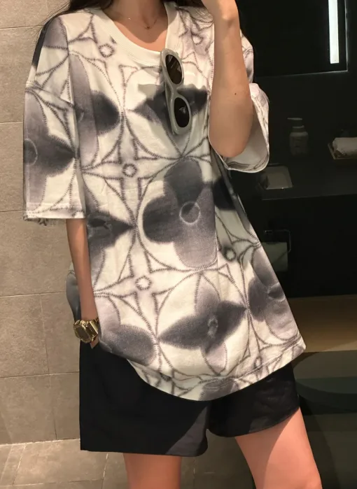 Luxus Louis Vuitton Kurzarm Print Luxus