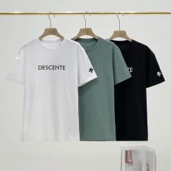 Bestseller Descente Kurzarm Schwarz Baumwolle Casual Kollektion