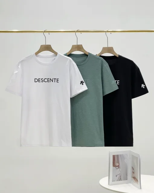 Bestseller Descente Kurzarm Schwarz Baumwolle Casual Kollektion