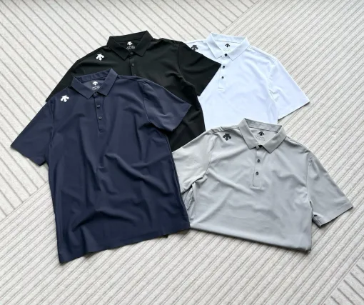 Bestseller Descente Kurzarm Weiße Seide Logo Luxus