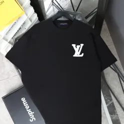 Premium Louis Vuitton Kurzarmhemd Weißes Leder Classic Collection