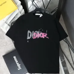 Hochwertige Dior Kurzarm-Kollektion aus weißer Baumwolle in klassischer Kollektion