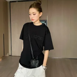 Hochwertiges Louis Vuitton Kurzarmhemd Schwarz Baumwolle Casual Kollektion