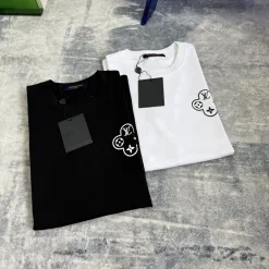 Luxus Louis Vuitton Kurzarm Schwarz Logo Luxus