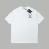 Hochwertige Louis Vuitton Kurzarm Schwarz Baumwolle Logo Luxus