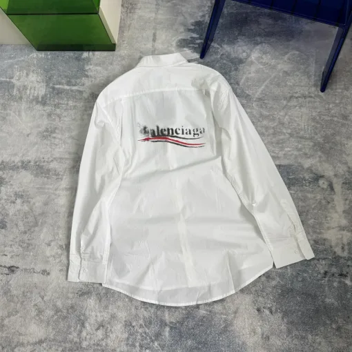 Premium Balenciaga Langarm Weiß Print Luxus